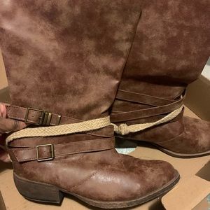 Women’s Brown Cowboy inspired fashion boots